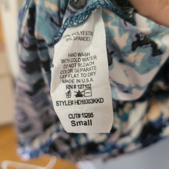 PinkBlush Black Marbled V-Neck Dress Size Small Maternity Breastfeeding friendly - Picture 3 of 4